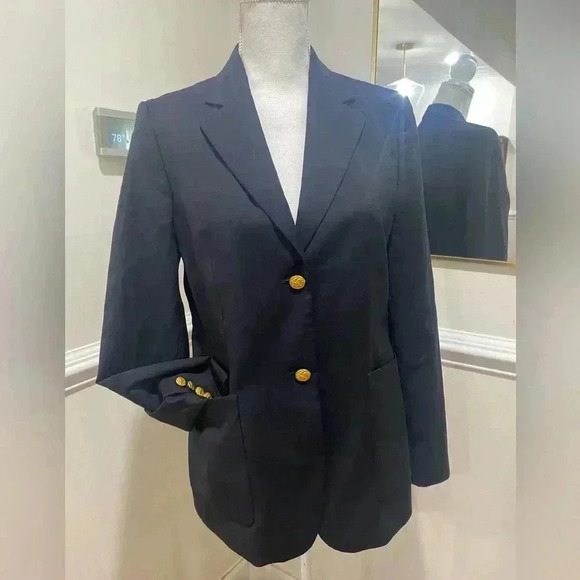 Brooks Brothers Navy Blue Wool Suit Blazer Sz 6 - Picture 3 of 8